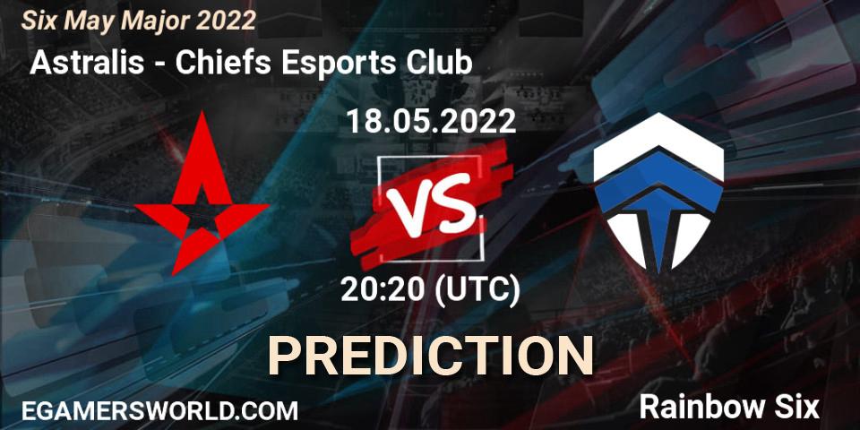  Astralis contre Chiefs Esports Club : prédiction de match. 18.05.2022 at 20:20. Rainbow Six, Six Charlotte Major 2022