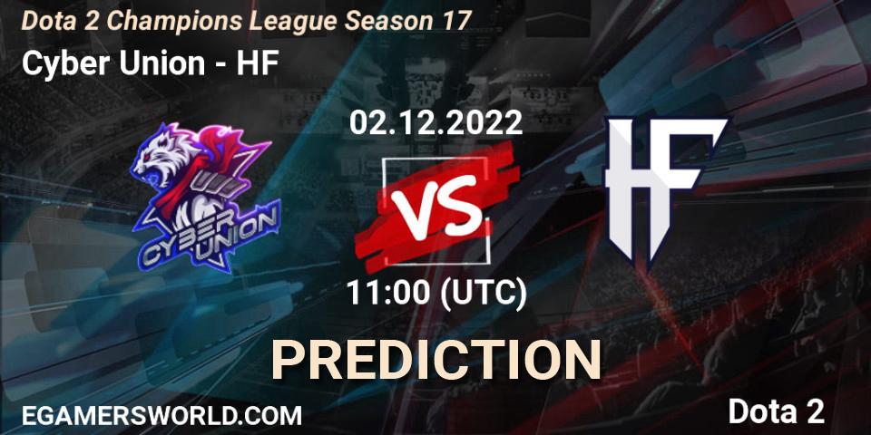 Cyber Union contre HF : prédiction de match. 02.12.22. Dota 2, Dota 2 Champions League Season 17