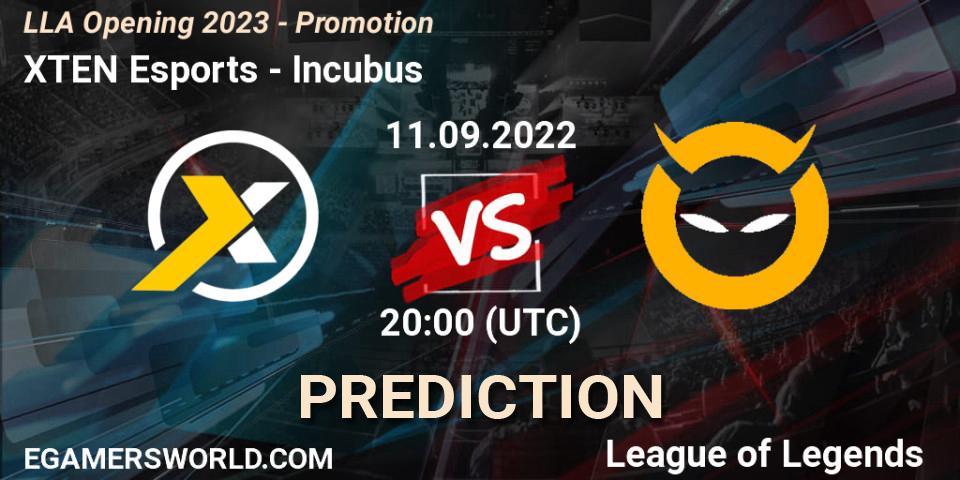 XTEN Esports contre Incubus : prédiction de match. 10.09.22. LoL, LLA Opening 2023 - Promotion