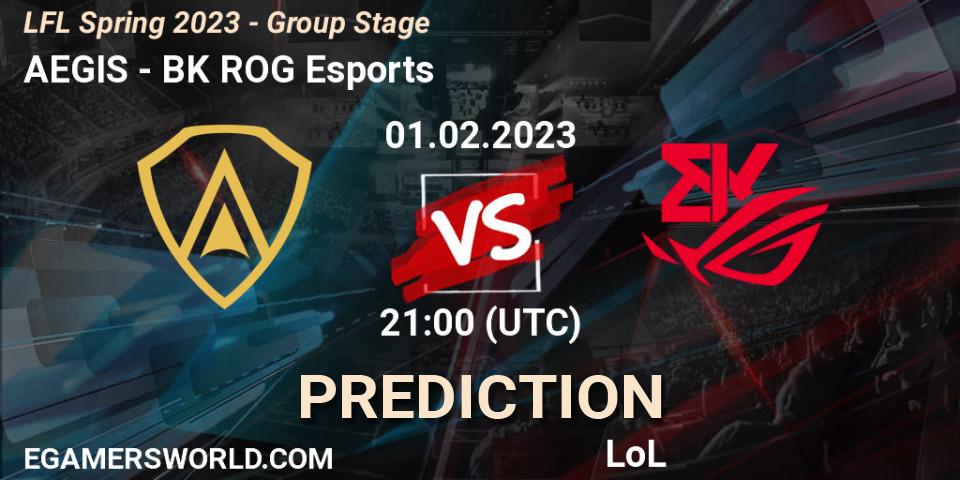 AEGIS contre BK ROG Esports : prédiction de match. 01.02.23. LoL, LFL Spring 2023 - Group Stage