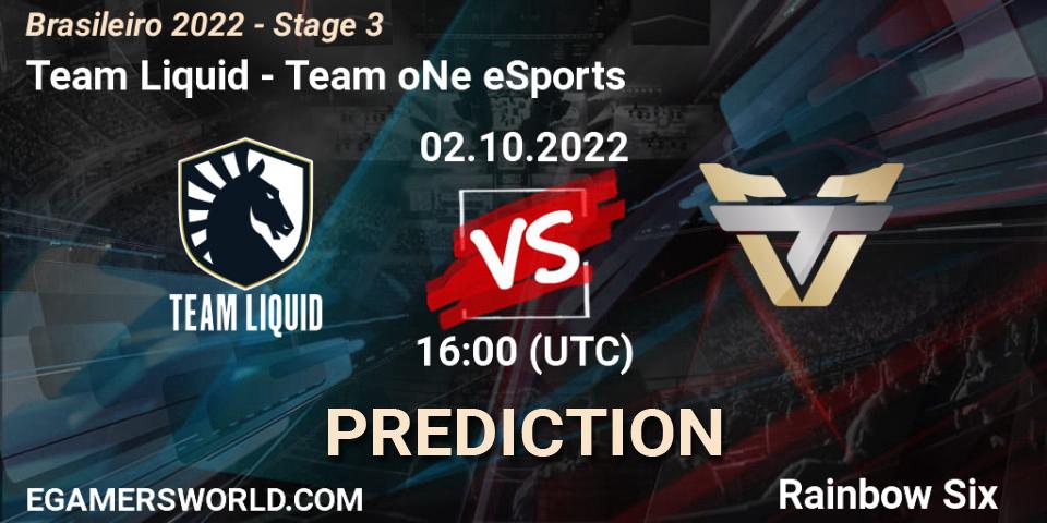 Team Liquid contre Team oNe eSports : prédiction de match. 02.10.22. Rainbow Six, Brasileirão 2022 - Stage 3