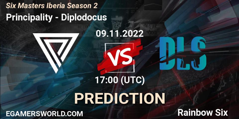 Principality contre Diplodocus : prédiction de match. 09.11.2022 at 17:00. Rainbow Six, Six Masters Iberia Season 2