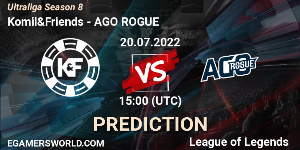 Komil&Friends contre AGO ROGUE : prédiction de match. 20.07.2022 at 15:00. LoL, Ultraliga Season 8