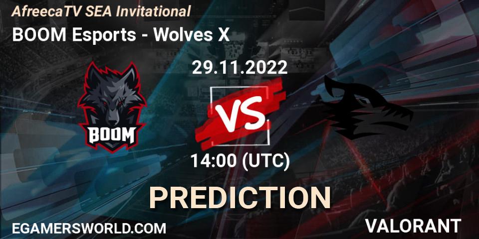 BOOM Esports contre Wolves X : prédiction de match. 29.11.2022 at 14:40. VALORANT, AfreecaTV SEA Invitational