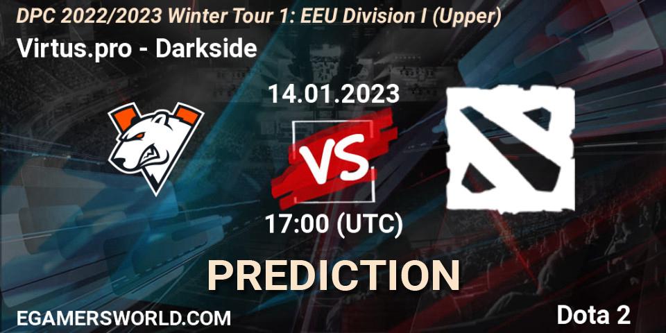 Virtus.pro contre Darkside : prédiction de match. 14.01.23. Dota 2, DPC 2022/2023 Winter Tour 1: EEU Division I (Upper)
