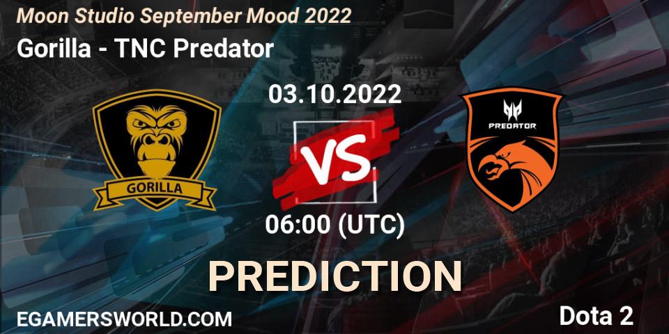 Gorilla contre TNC Predator : prédiction de match. 03.10.22. Dota 2, Moon Studio September Mood 2022