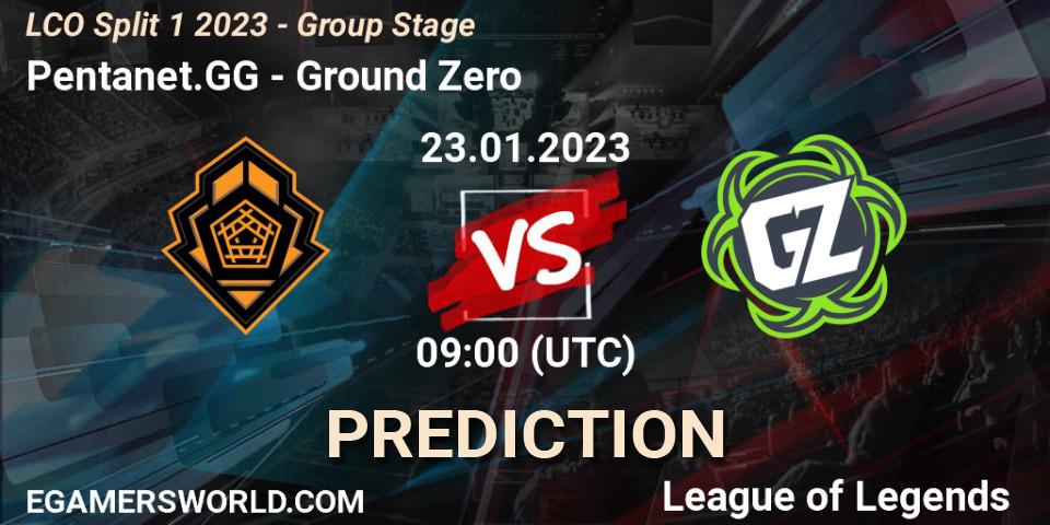 Pentanet.GG contre Ground Zero : prédiction de match. 23.01.2023 at 08:00. LoL, LCO Split 1 2023 - Group Stage
