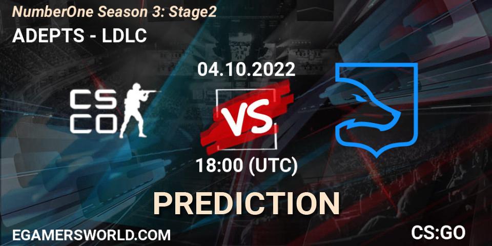 ADEPTS contre LDLC : prédiction de match. 04.10.2022 at 19:00. Counter-Strike (CS2), NumberOne Season 3: Stage 2