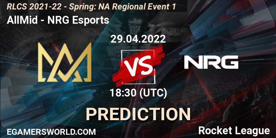 AllMid contre NRG Esports : prédiction de match. 29.04.22. Rocket League, RLCS 2021-22 - Spring: NA Regional Event 1