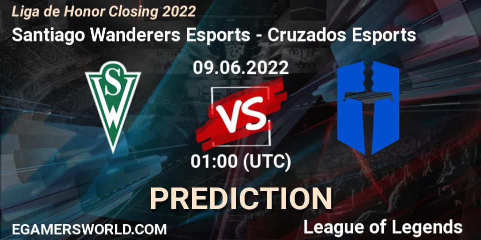 Santiago Wanderers Esports contre Cruzados Esports : prédiction de match. 09.06.2022 at 01:00. LoL, Liga de Honor Closing 2022
