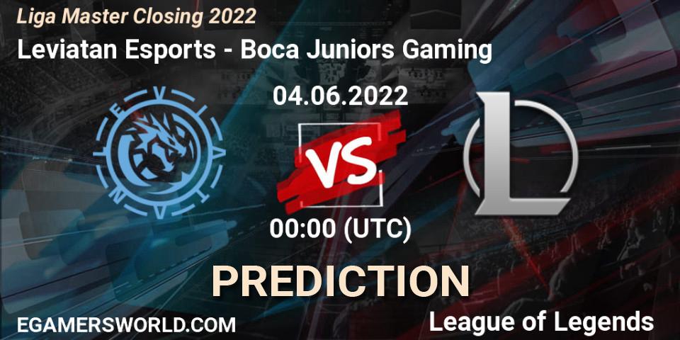 Leviatan Esports contre Boca Juniors Gaming : prédiction de match. 04.06.2022 at 00:00. LoL, Liga Master Closing 2022