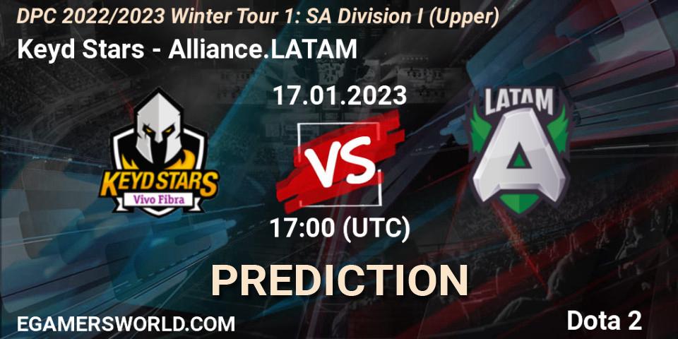 Keyd Stars contre Alliance.LATAM : prédiction de match. 17.01.2023 at 17:19. Dota 2, DPC 2022/2023 Winter Tour 1: SA Division I (Upper) 