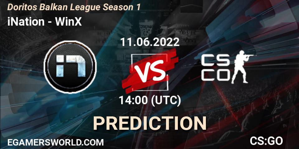 iNation contre WinX : prédiction de match. 11.06.2022 at 14:10. Counter-Strike (CS2), Doritos Balkan League Season 1