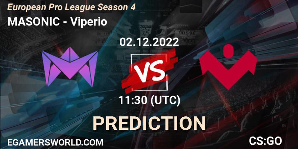 MASONIC contre Viperio : prédiction de match. 02.12.22. CS2 (CS:GO), European Pro League Season 4