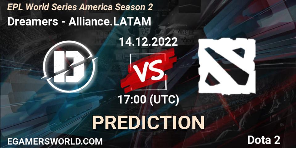 Dreamers contre Alliance.LATAM : prédiction de match. 14.12.22. Dota 2, EPL World Series America Season 2