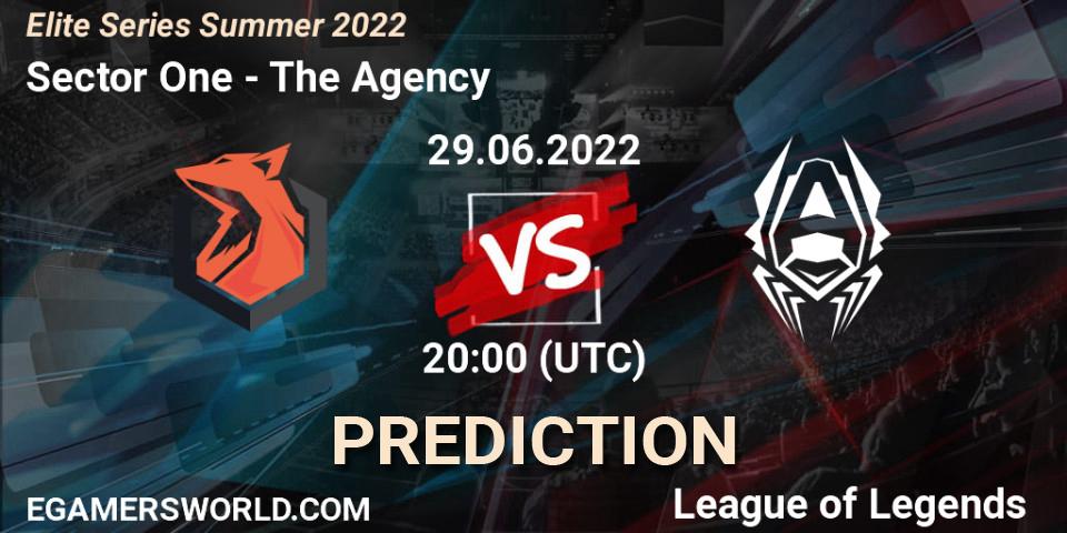 Sector One contre The Agency : prédiction de match. 29.06.2022 at 20:00. LoL, Elite Series Summer 2022