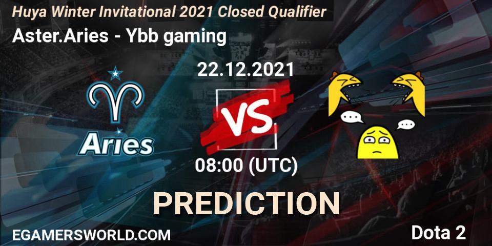 Aster.Aries contre Ybb gaming : prédiction de match. 22.12.2021 at 08:01. Dota 2, Huya Winter Invitational 2021 Closed Qualifier