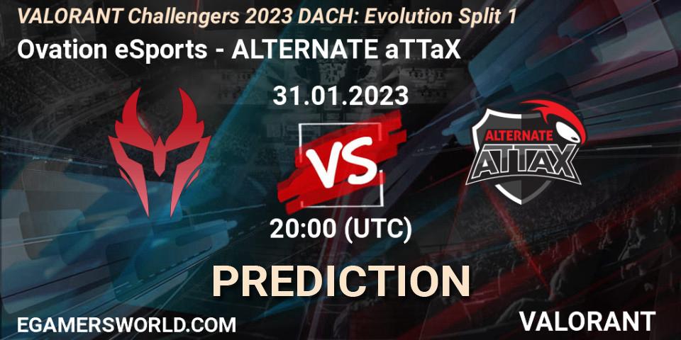 Ovation eSports contre ALTERNATE aTTaX : prédiction de match. 31.01.23. VALORANT, VALORANT Challengers 2023 DACH: Evolution Split 1