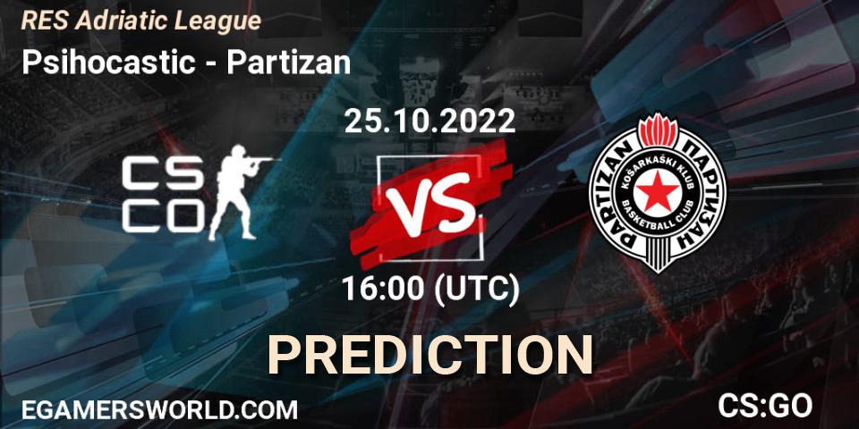 Psihocastic contre Partizan : prédiction de match. 25.10.2022 at 16:00. Counter-Strike (CS2), RES Adriatic League
