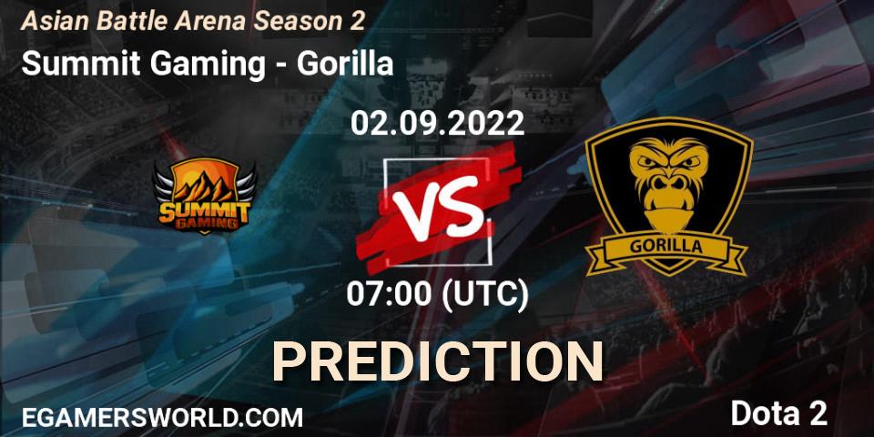 Summit Gaming contre Gorilla : prédiction de match. 03.09.2022 at 07:14. Dota 2, Asian Battle Arena Season 2