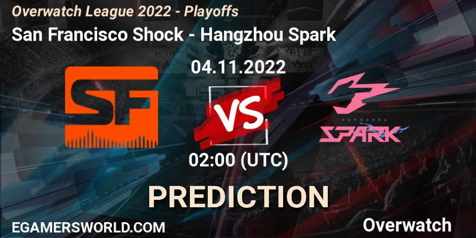 San Francisco Shock contre Hangzhou Spark : prédiction de match. 04.11.22. Overwatch, Overwatch League 2022 - Playoffs