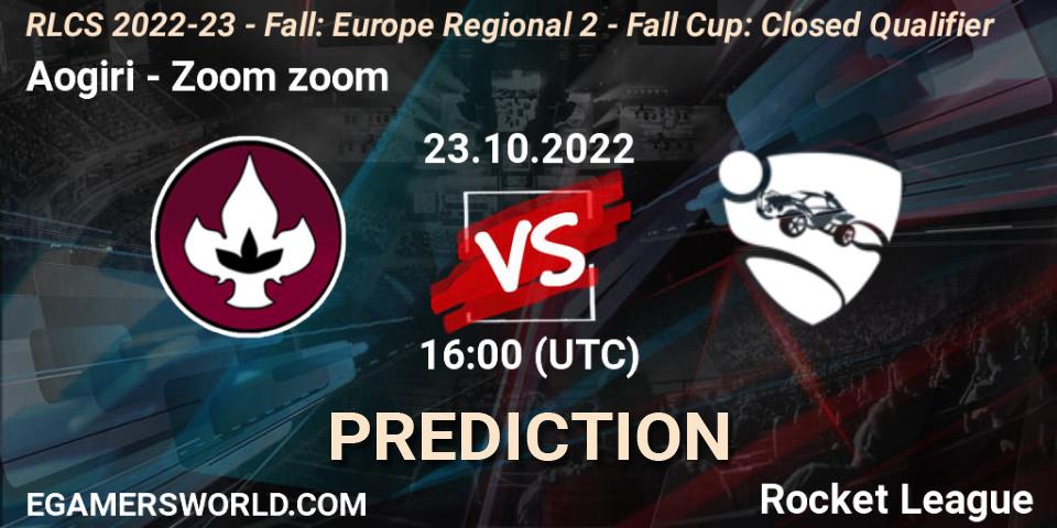 Aogiri contre Zoom zoom : prédiction de match. 23.10.2022 at 16:00. Rocket League, RLCS 2022-23 - Fall: Europe Regional 2 - Fall Cup: Closed Qualifier