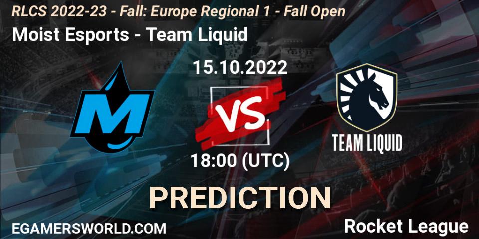 Moist Esports contre Team Liquid : prédiction de match. 15.10.2022 at 18:25. Rocket League, RLCS 2022-23 - Fall: Europe Regional 1 - Fall Open