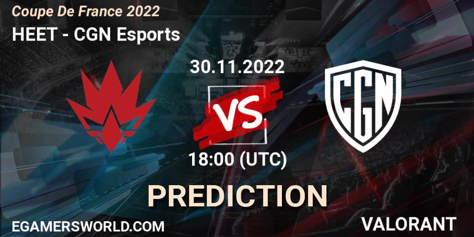 HEET contre CGN Esports : prédiction de match. 30.11.22. VALORANT, Coupe De France 2022