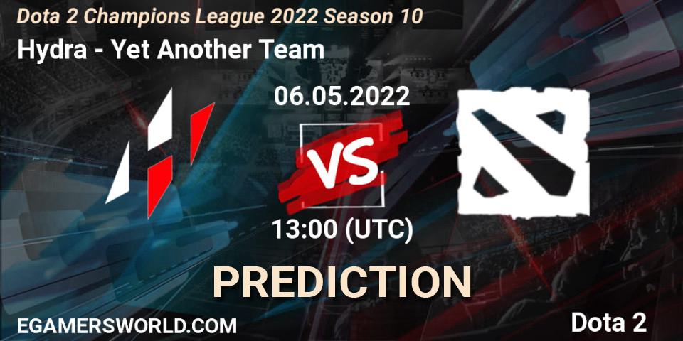 Hydra contre Yet Another Team : prédiction de match. 06.05.2022 at 13:01. Dota 2, Dota 2 Champions League 2022 Season 10 