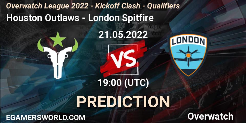 Houston Outlaws contre London Spitfire : prédiction de match. 21.05.22. Overwatch, Overwatch League 2022 - Kickoff Clash - Qualifiers