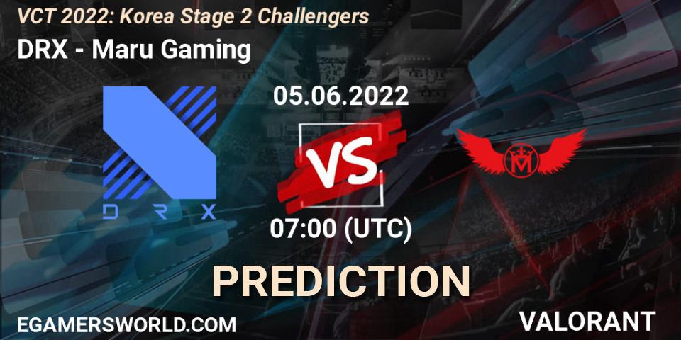 DRX contre Maru Gaming : prédiction de match. 05.06.2022 at 07:00. VALORANT, VCT 2022: Korea Stage 2 Challengers