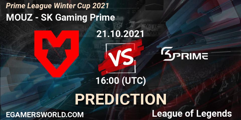 MOUZ contre SK Gaming Prime : prédiction de match. 21.10.2021 at 16:00. LoL, Prime League Winter Cup 2021