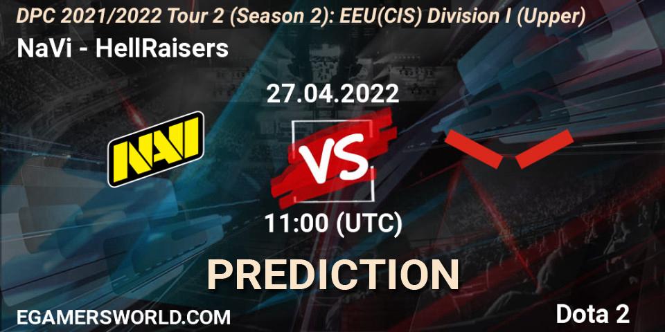 NaVi contre HellRaisers : prédiction de match. 27.04.22. Dota 2, DPC 2021/2022 Tour 2 (Season 2): EEU(CIS) Division I (Upper)