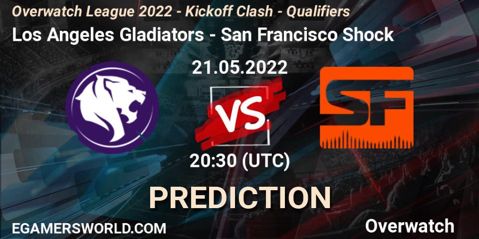 Los Angeles Gladiators contre San Francisco Shock : prédiction de match. 21.05.2022 at 20:30. Overwatch, Overwatch League 2022 - Kickoff Clash - Qualifiers