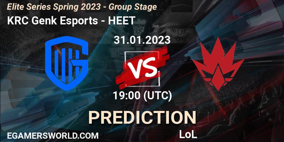 KRC Genk Esports contre HEET : prédiction de match. 31.01.23. LoL, Elite Series Spring 2023 - Group Stage