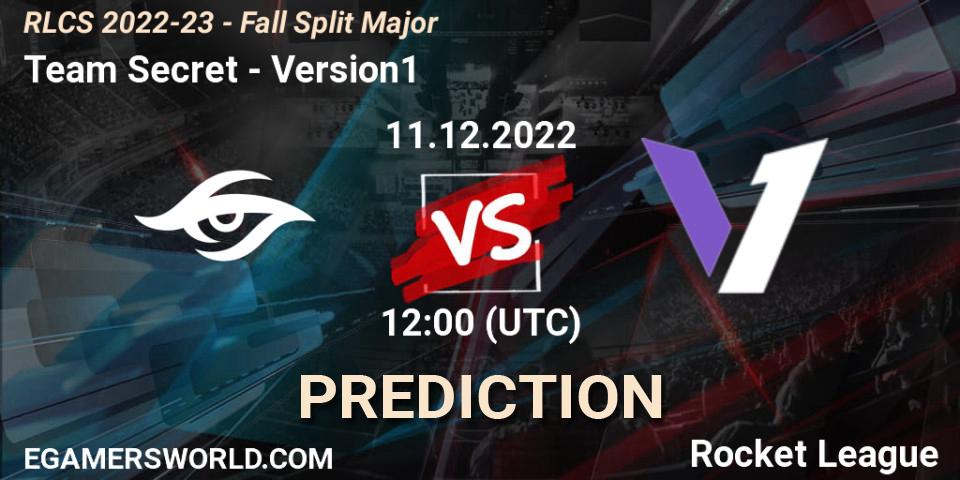 Team Secret contre Version1 : prédiction de match. 11.12.22. Rocket League, RLCS 2022-23 - Fall Split Major