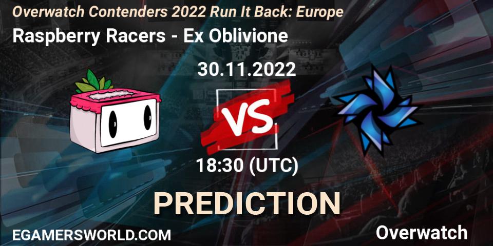 Raspberry Racers contre Ex Oblivione : prédiction de match. 28.11.2022 at 17:00. Overwatch, Overwatch Contenders 2022 Run It Back: Europe