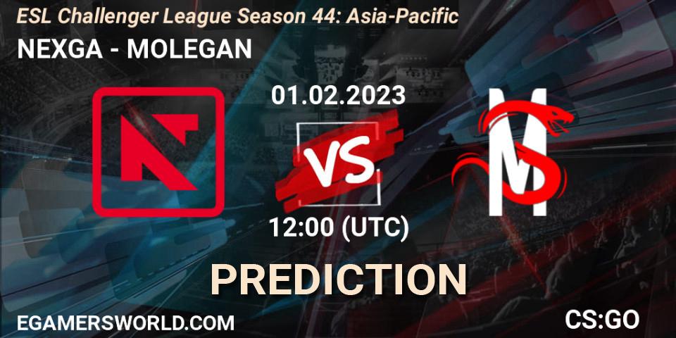 NEXGA contre MOLEGAN : prédiction de match. 01.02.23. CS2 (CS:GO), ESL Challenger League Season 44: Asia-Pacific