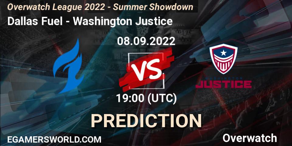 Dallas Fuel contre Washington Justice : prédiction de match. 08.09.2022 at 19:00. Overwatch, Overwatch League 2022 - Summer Showdown