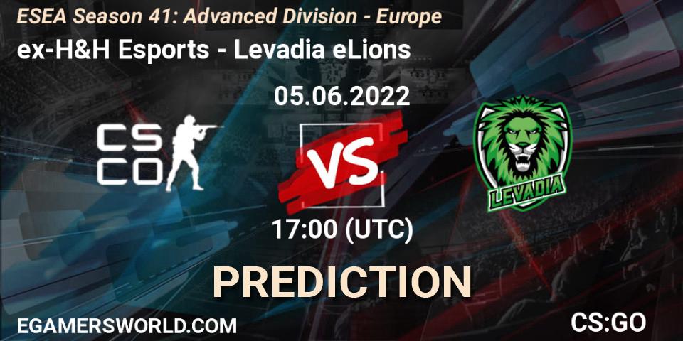 ex-H&H Esports contre Levadia eLions : prédiction de match. 05.06.2022 at 17:00. Counter-Strike (CS2), ESEA Season 41: Advanced Division - Europe