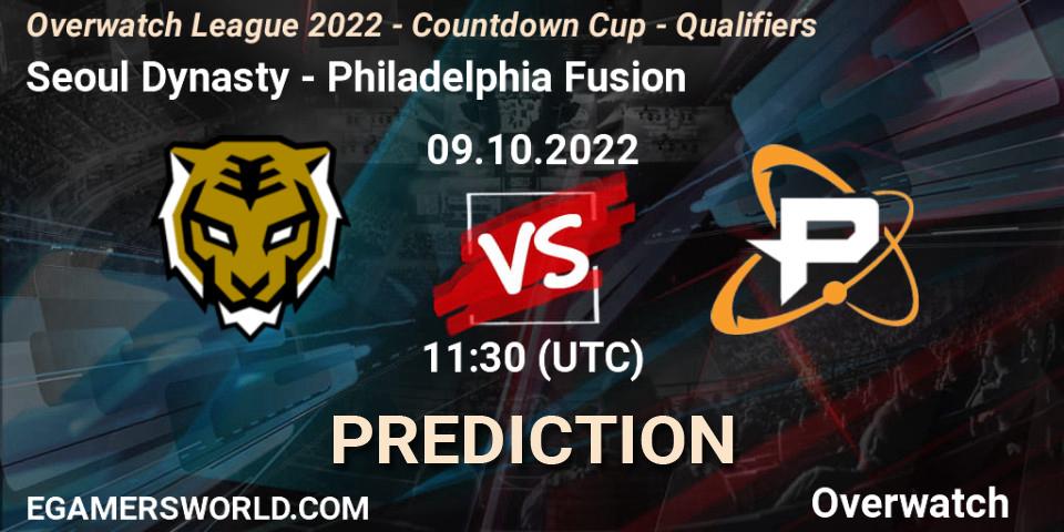 Seoul Dynasty contre Philadelphia Fusion : prédiction de match. 09.10.22. Overwatch, Overwatch League 2022 - Countdown Cup - Qualifiers