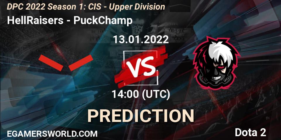 HellRaisers contre PuckChamp : prédiction de match. 13.01.2022 at 14:48. Dota 2, DPC 2022 Season 1: CIS - Upper Division