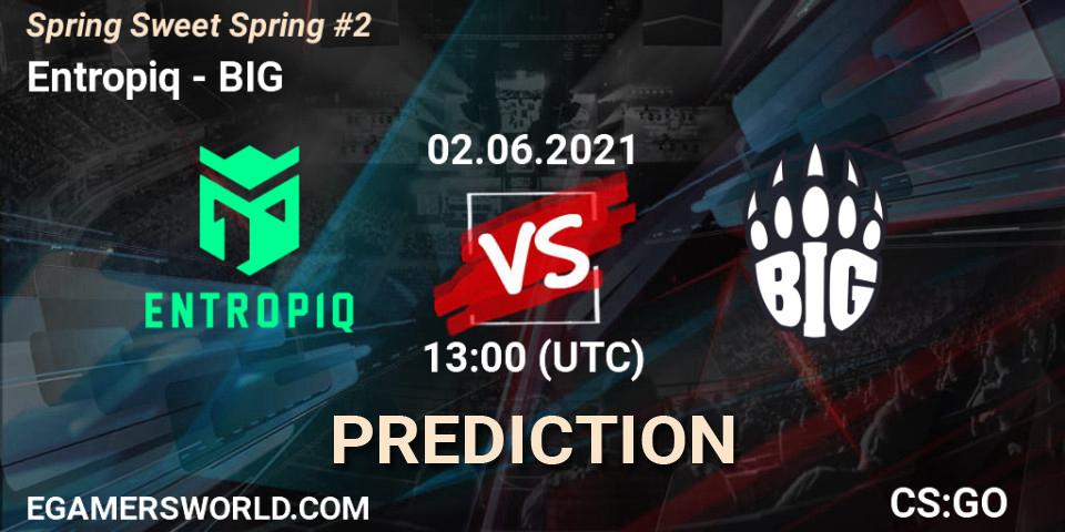 Entropiq contre BIG : prédiction de match. 02.06.2021 at 13:00. Counter-Strike (CS2), Spring Sweet Spring #2