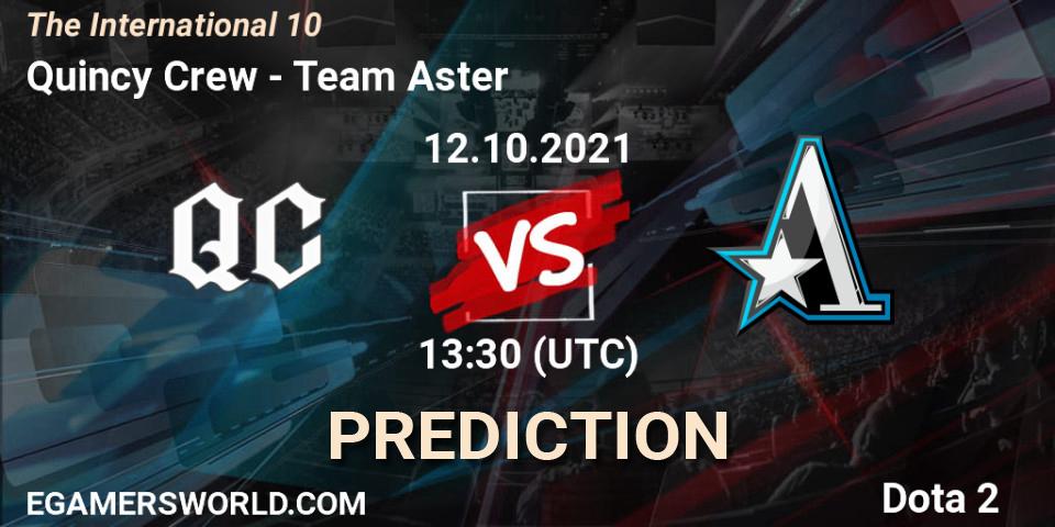 Quincy Crew contre Team Aster : prédiction de match. 12.10.2021 at 16:31. Dota 2, The Internationa 2021
