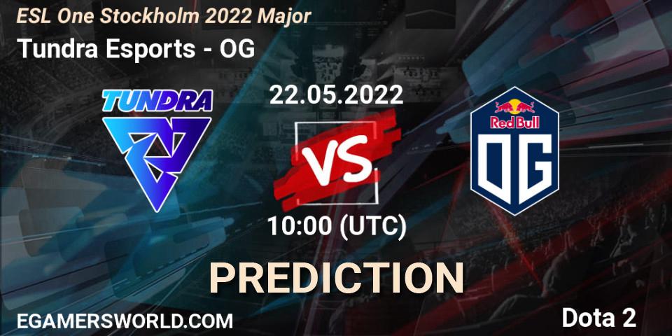 Tundra Esports contre OG : prédiction de match. 22.05.2022 at 10:00. Dota 2, ESL One Stockholm 2022 Major