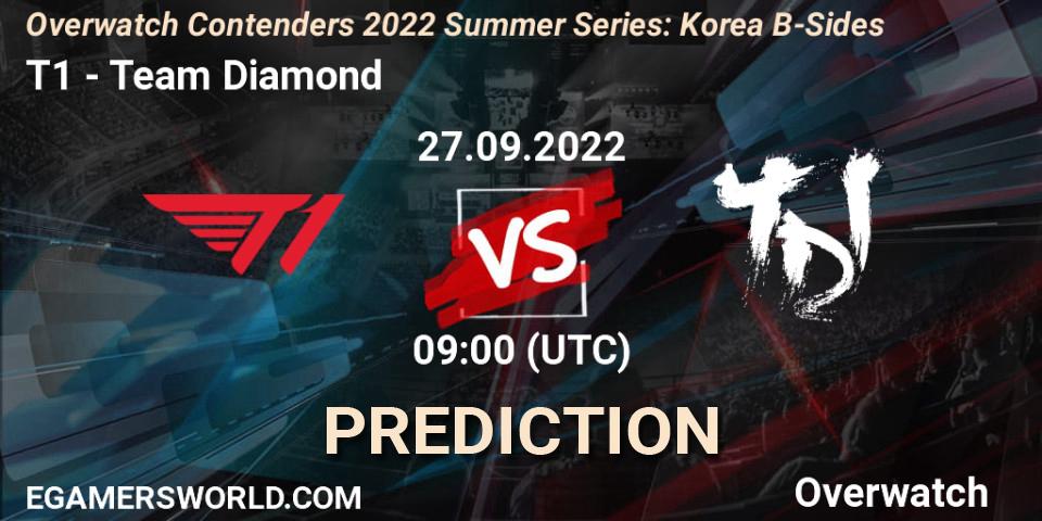 T1 contre Team Diamond : prédiction de match. 27.09.22. Overwatch, Overwatch Contenders 2022 Summer Series: Korea B-Sides