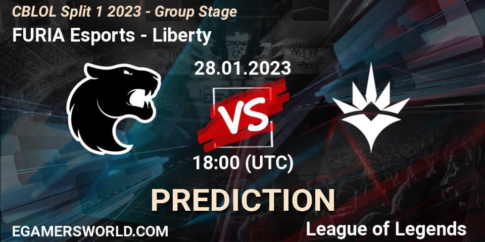 FURIA Esports contre Liberty : prédiction de match. 28.01.23. LoL, CBLOL Split 1 2023 - Group Stage