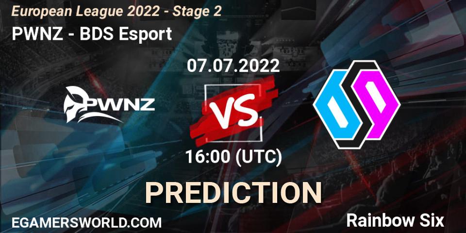 PWNZ contre BDS Esport : prédiction de match. 07.07.2022 at 19:00. Rainbow Six, European League 2022 - Stage 2