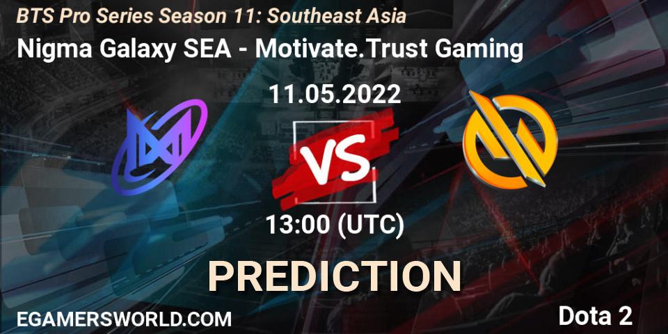Nigma Galaxy SEA contre Motivate.Trust Gaming : prédiction de match. 11.05.2022 at 13:10. Dota 2, BTS Pro Series Season 11: Southeast Asia