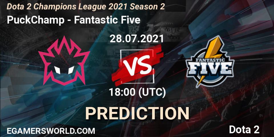 PuckChamp contre Fantastic Five : prédiction de match. 30.07.2021 at 18:32. Dota 2, Dota 2 Champions League 2021 Season 2